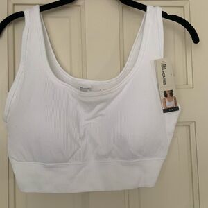 No Boundaries White Ribbed Sports Bra